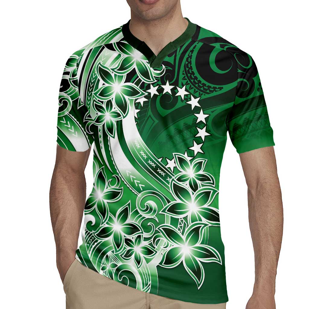 Cook Islands Tattoo Rugby Jersey Plumeria Polynesian Pattern