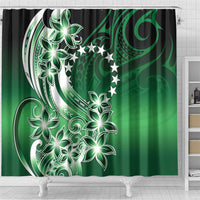 Cook Islands Tattoo Shower Curtain Plumeria Polynesian Pattern