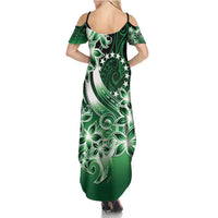 Cook Islands Tattoo Summer Maxi Dress Plumeria Polynesian Pattern