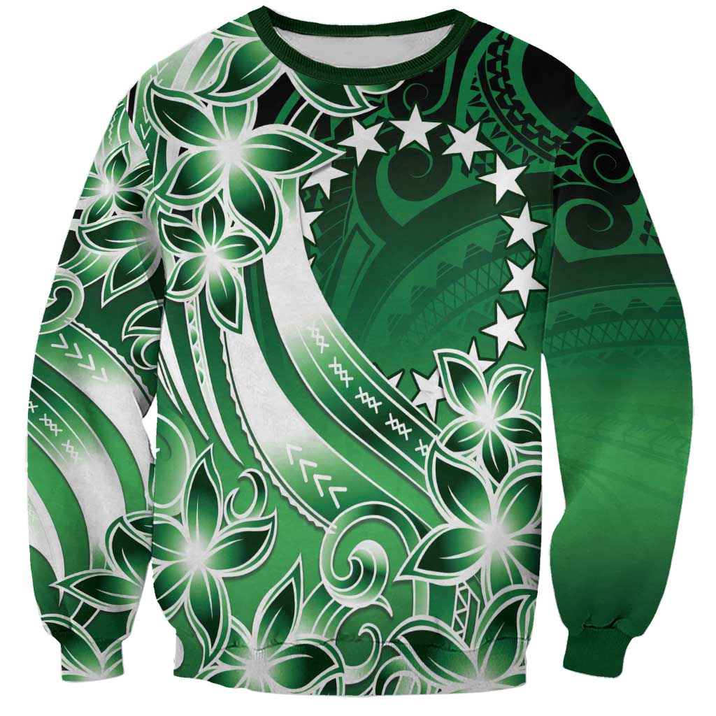Cook Islands Tattoo Sweatshirt Plumeria Polynesian Pattern