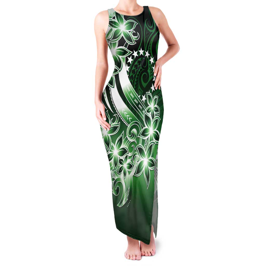 Cook Islands Tattoo Tank Maxi Dress Plumeria Polynesian Pattern