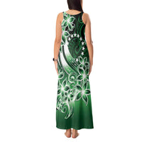 Cook Islands Tattoo Tank Maxi Dress Plumeria Polynesian Pattern