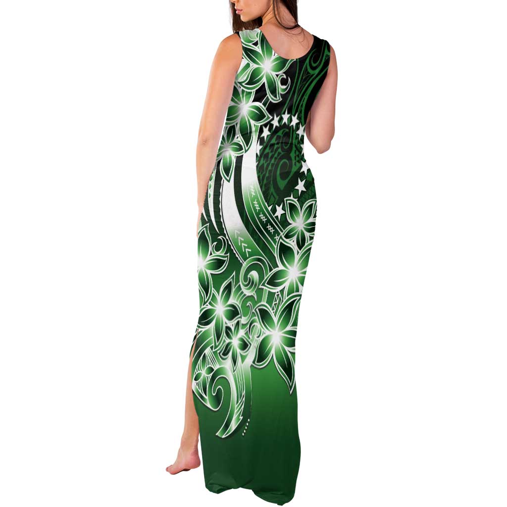 Cook Islands Tattoo Tank Maxi Dress Plumeria Polynesian Pattern