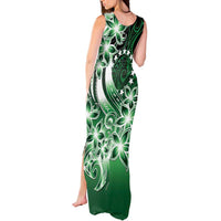 Cook Islands Tattoo Tank Maxi Dress Plumeria Polynesian Pattern