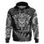 New Zealand Rugby Hoodie Silver Fern All Black Mix Ta Moko White Style LT9 White - Polynesian Pride