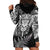 New Zealand Rugby Hoodie Dress Silver Fern All Black Mix Ta Moko White Style LT9 - Polynesian Pride