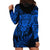 New Zealand Rugby Hoodie Dress Silver Fern All Black Mix Ta Moko Blue Style LT9 - Polynesian Pride