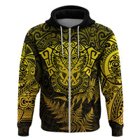 New Zealand Rugby Hoodie Silver Fern All Black Mix Ta Moko Gold Style LT9 - Polynesian Pride