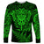 New Zealand Rugby Long Sleeve Shirt Silver Fern All Black Mix Ta Moko Green Style LT9 Unisex Green - Polynesian Pride