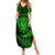 New Zealand Rugby Summer Maxi Dress Silver Fern All Black Mix Ta Moko Green Style LT9 Women Green - Polynesian Pride