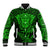 New Zealand Rugby Baseball Jacket Silver Fern All Black Mix Ta Moko Green Style LT9 Unisex Green - Polynesian Pride
