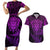 New Zealand Rugby Couples Matching Short Sleeve Bodycon Dress and Hawaiian Shirt Silver Fern All Black Mix Ta Moko Purple Style LT9 Purple - Polynesian Pride