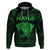 Personalised New Zealand Rugby Hoodie Aotearoa Ka Mate Haka All Black Mix Ta Moko Green Style LT9 Green - Polynesian Pride