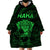 Personalised New Zealand Rugby Wearable Blanket Hoodie Aotearoa Ka Mate Haka All Black Mix Ta Moko Green Style LT9 - Polynesian Pride