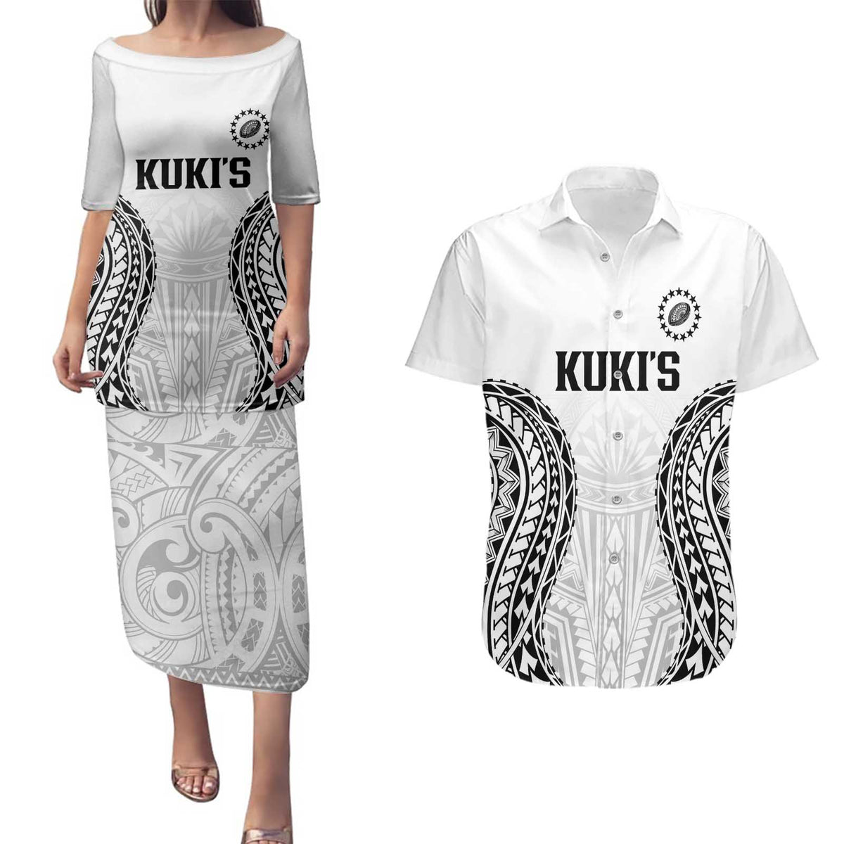 World Rugby Cook Islands Couples Matching Puletasi and Hawaiian Shirt Kukis Make History - Polynesian Pride