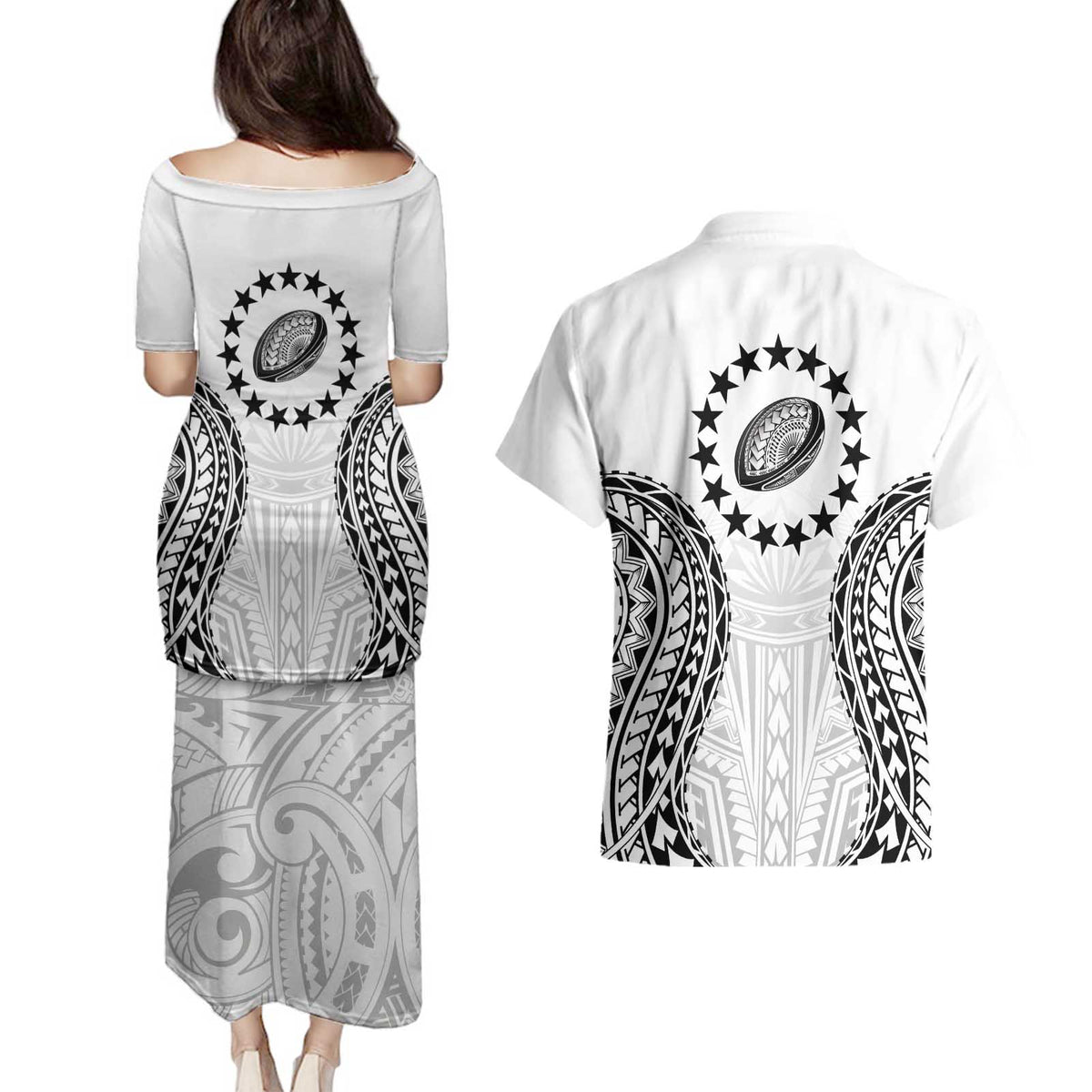 World Rugby Cook Islands Couples Matching Puletasi and Hawaiian Shirt Kukis Make History - Polynesian Pride