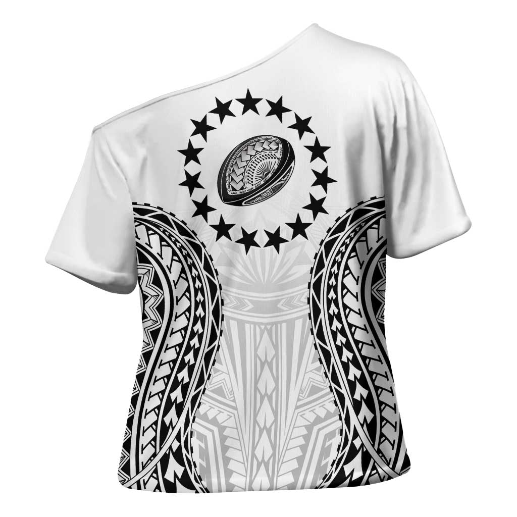 World Rugby Cook Islands Cross Shoulder Shirt Kukis Make History - Polynesian Pride
