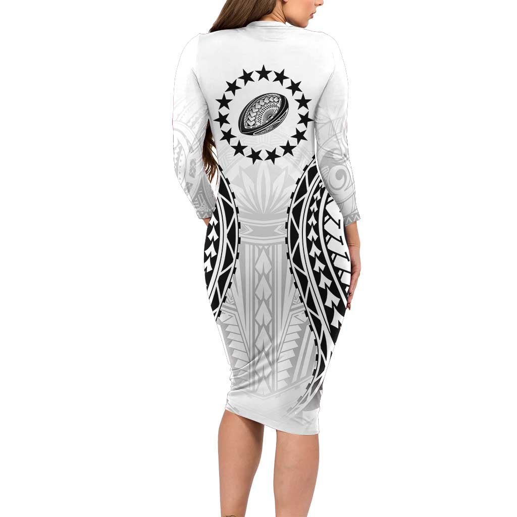 World Rugby Cook Islands Family Matching Long Sleeve Bodycon Dress and Hawaiian Shirt Kukis Make History - Polynesian Pride