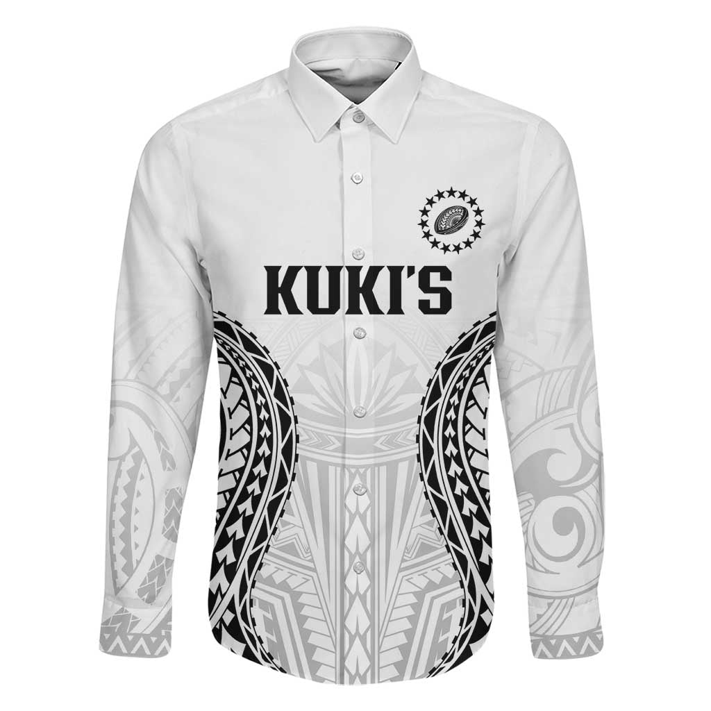 World Rugby Cook Islands Family Matching Off The Shoulder Long Sleeve Dress and Hawaiian Shirt Kukis Make History LT9 Dad's Shirt - Long Sleeve White - Polynesian Pride