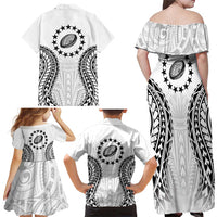 World Rugby Cook Islands Family Matching Off Shoulder Maxi Dress and Hawaiian Shirt Kukis Make History - Polynesian Pride