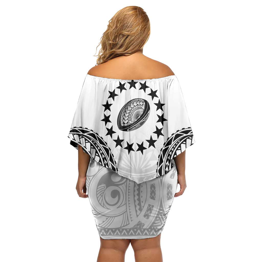 World Rugby Cook Islands Family Matching Off Shoulder Short Dress and Hawaiian Shirt Kukis Make History LT9 - Polynesian Pride