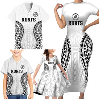 World Rugby Cook Islands Family Matching Short Sleeve Bodycon Dress and Hawaiian Shirt Kukis Make History - Polynesian Pride