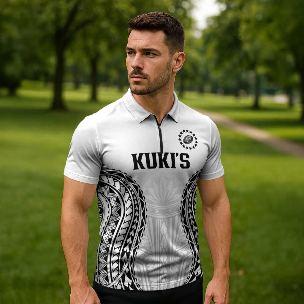 World Rugby Cook Islands Zipper Polo Shirt Kukis Make History - Polynesian Pride