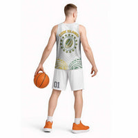 World Rugby Cook Islands Basketball Jersey White Polynesian Tribal Pattern - Polynesian Pride