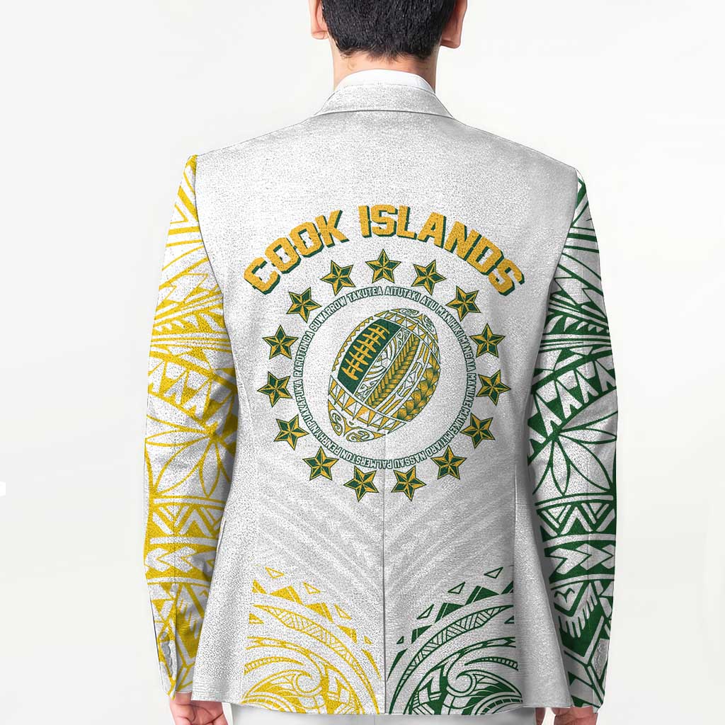 World Rugby Cook Islands Blazer White Polynesian Tribal Pattern - Polynesian Pride