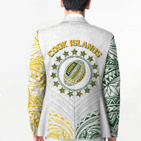 World Rugby Cook Islands Blazer White Polynesian Tribal Pattern - Polynesian Pride