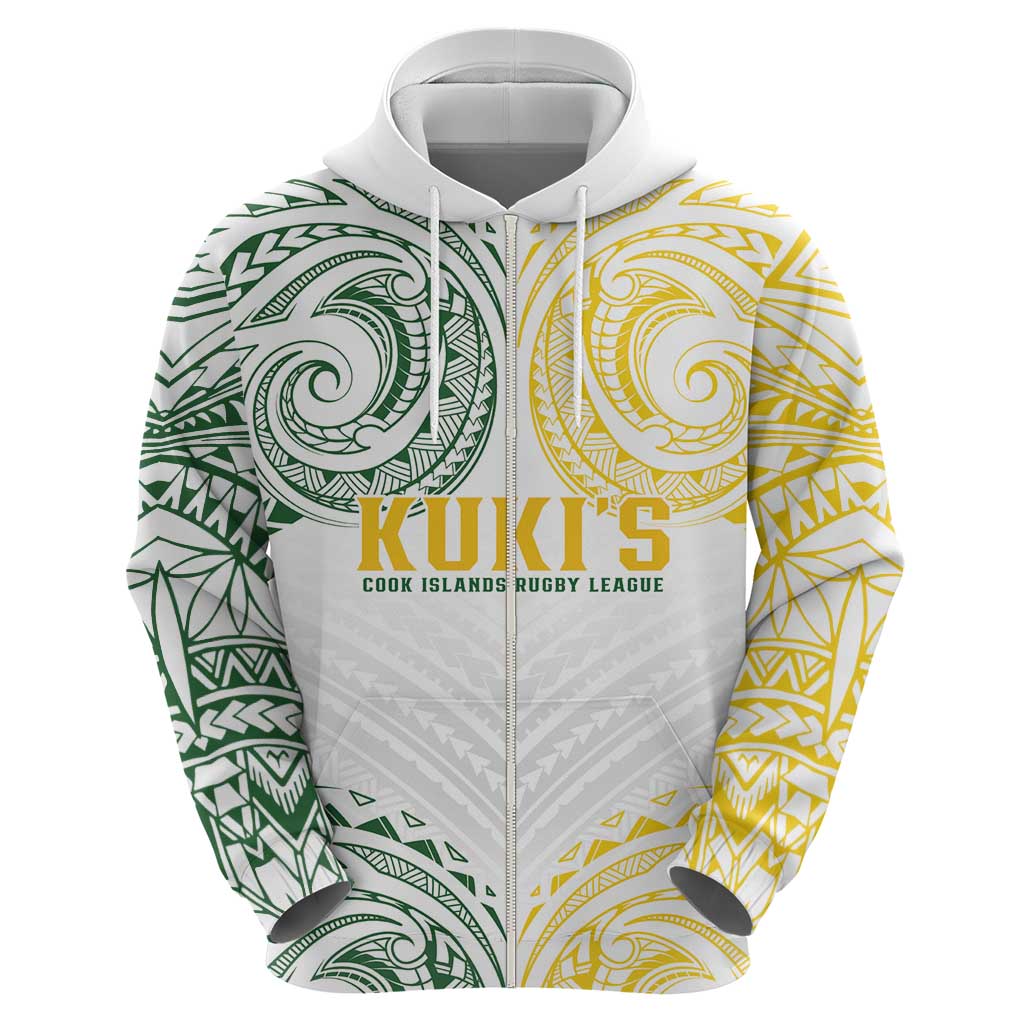 World Rugby Cook Islands Hoodie White Polynesian Tribal Pattern - Polynesian Pride