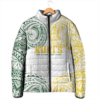 World Rugby Cook Islands Padded Jacket White Polynesian Tribal Pattern - Polynesian Pride