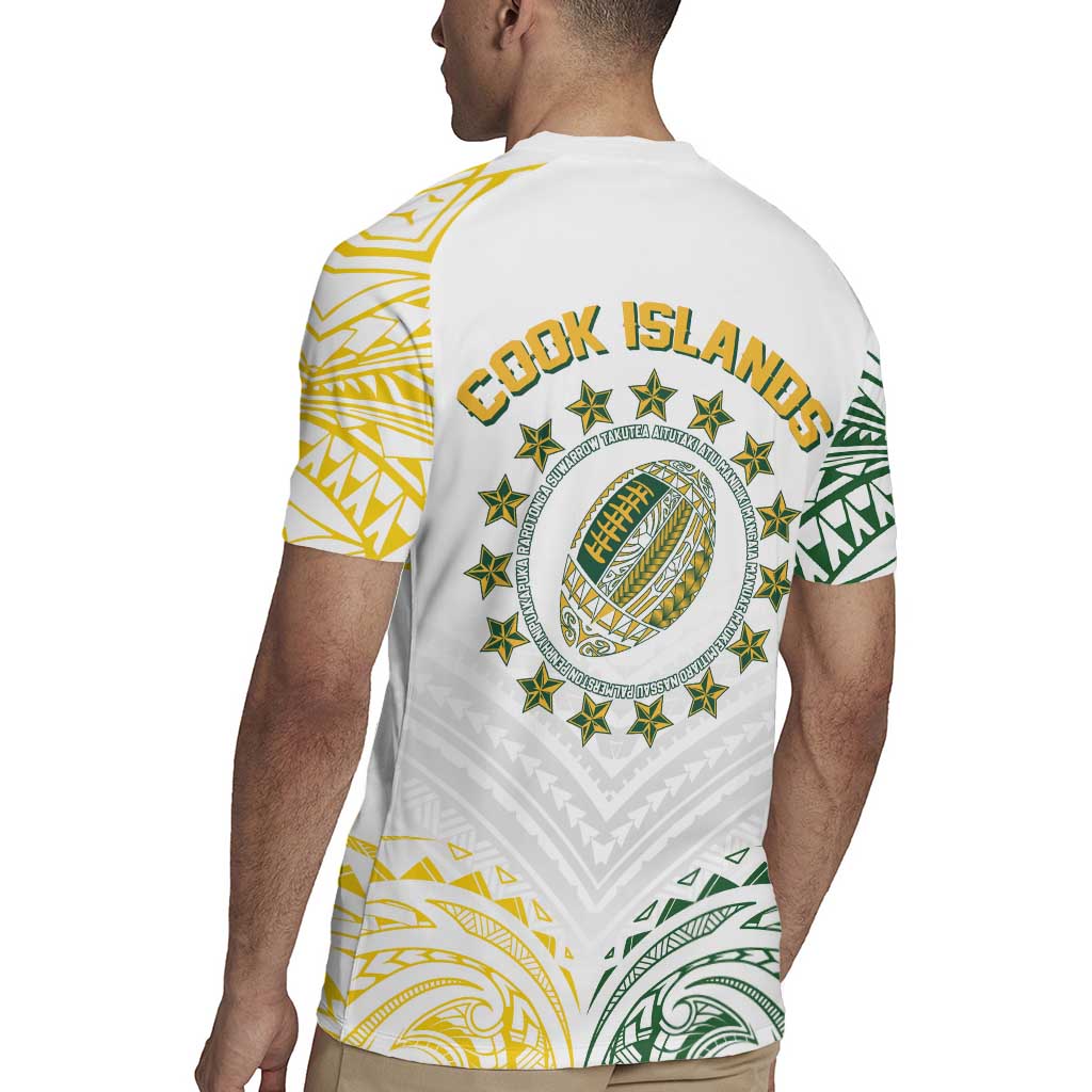 World Rugby Cook Islands Rugby Jersey White Polynesian Tribal Pattern - Polynesian Pride