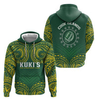 World Rugby Cook Islands Hoodie Green Polynesian Tribal Pattern - Polynesian Pride