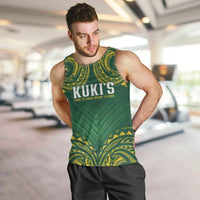 World Rugby Cook Islands Men Tank Top Green Polynesian Tribal Pattern - Polynesian Pride