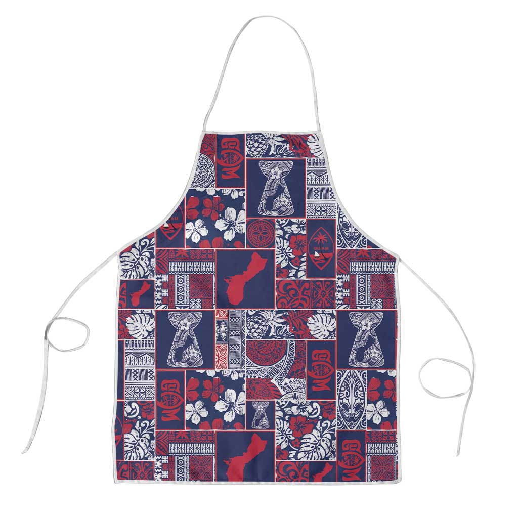 Guam Felis Pasgua Apron Pacific Patchwork Xmas Vibes LT9 Blue - Polynesian Pride