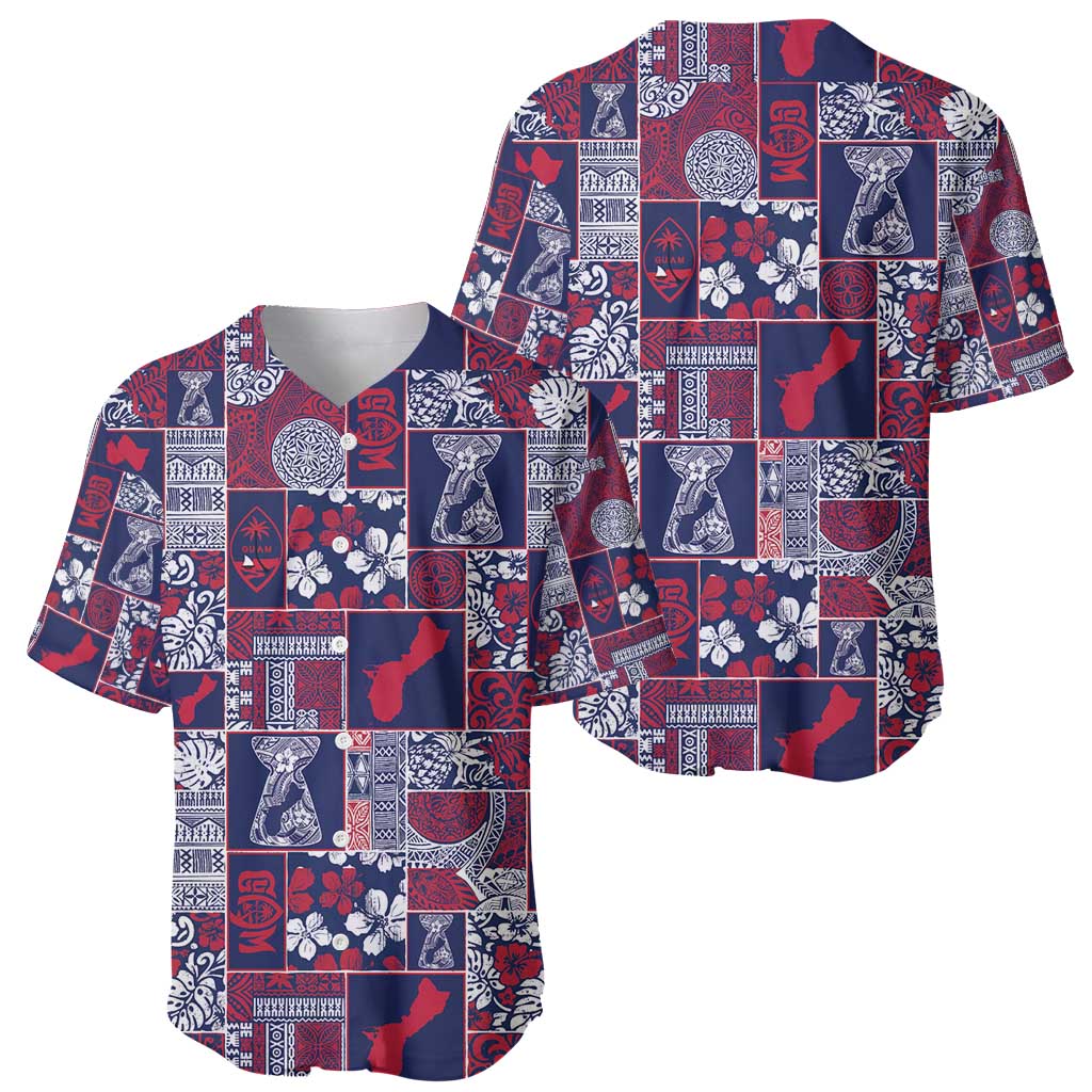 Guam Felis Pasgua Baseball Jersey Pacific Patchwork Xmas Vibes - Polynesian Pride
