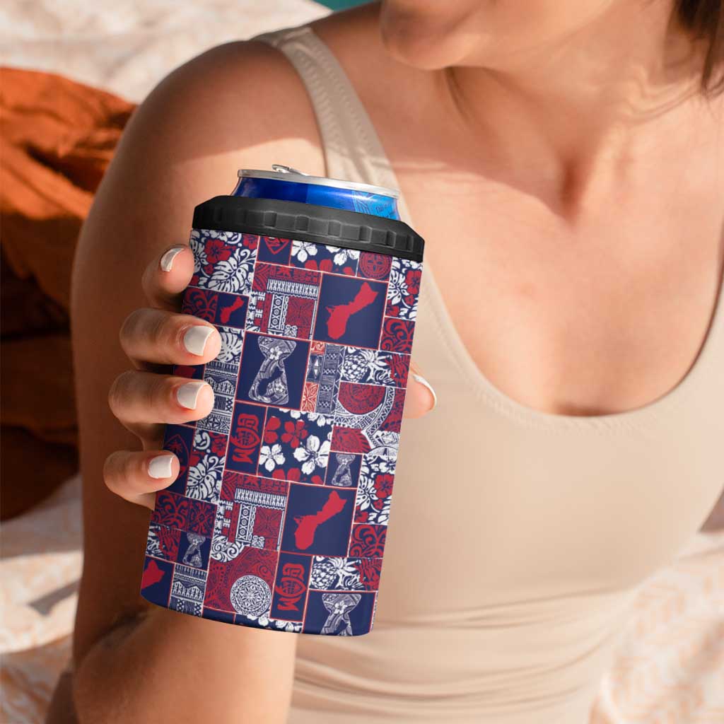 Guam Felis Pasgua 4 in 1 Can Cooler Tumbler Pacific Patchwork Xmas Vibes - Polynesian Pride