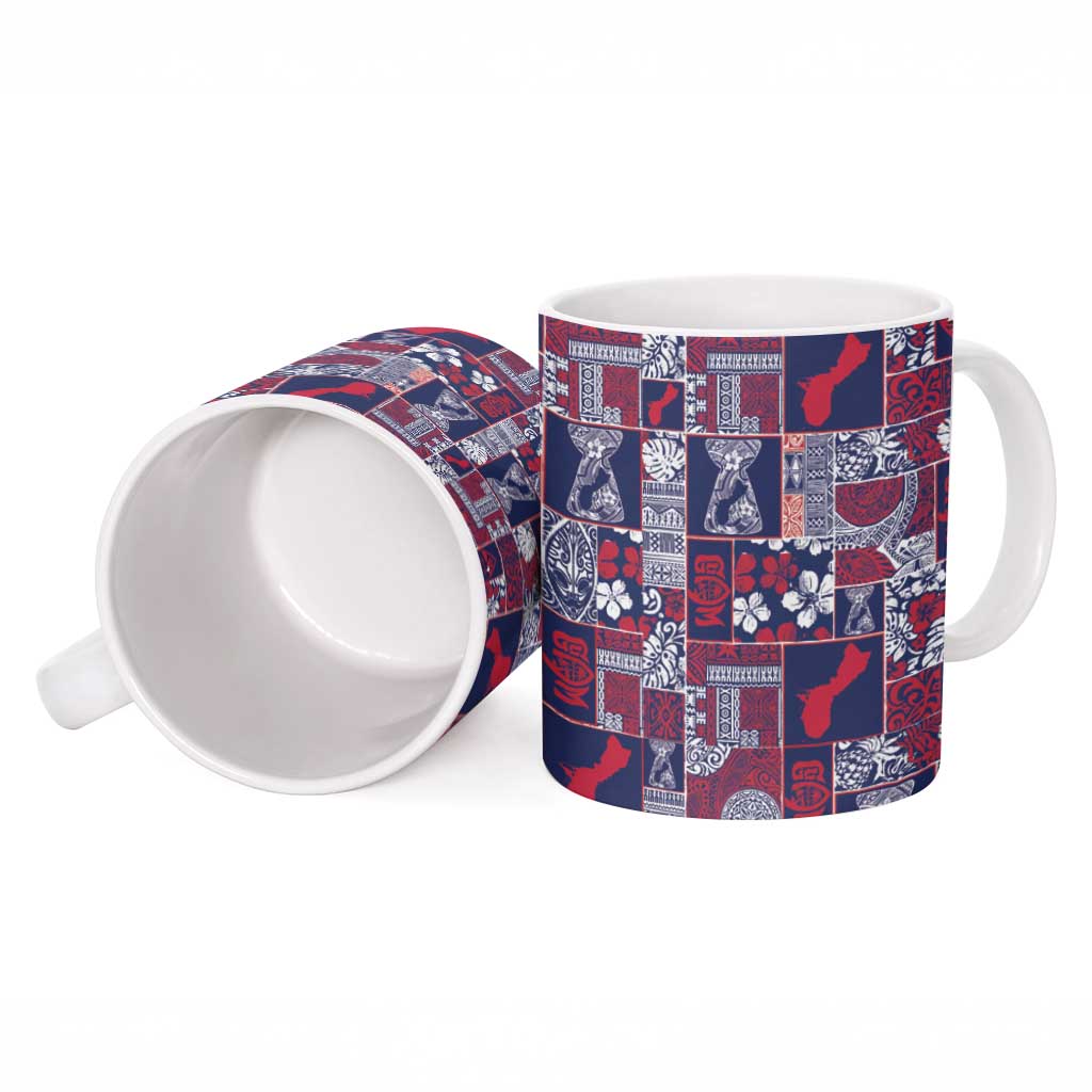 Guam Felis Pasgua Ceramic Mug Pacific Patchwork Xmas Vibes - Polynesian Pride