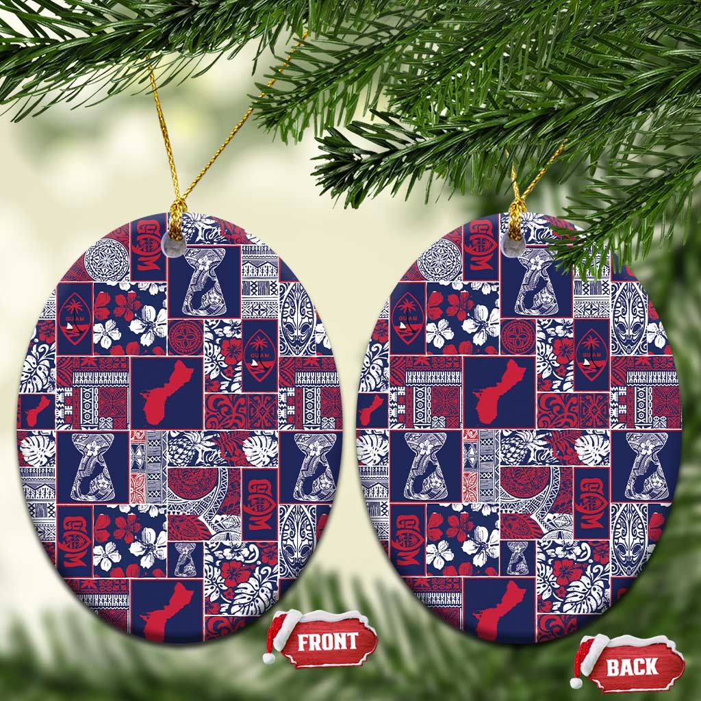 Guam Felis Pasgua Ceramic Ornament Pacific Patchwork Xmas Vibes - Polynesian Pride