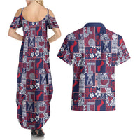 Guam Felis Pasgua Couples Matching Summer Maxi Dress and Hawaiian Shirt Pacific Patchwork Xmas Vibes - Polynesian Pride