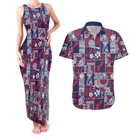 Guam Felis Pasgua Couples Matching Tank Maxi Dress and Hawaiian Shirt Pacific Patchwork Xmas Vibes - Polynesian Pride
