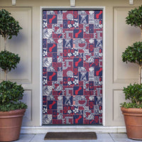 Guam Felis Pasgua Door Cover Pacific Patchwork Xmas Vibes LT9 Blue - Polynesian Pride