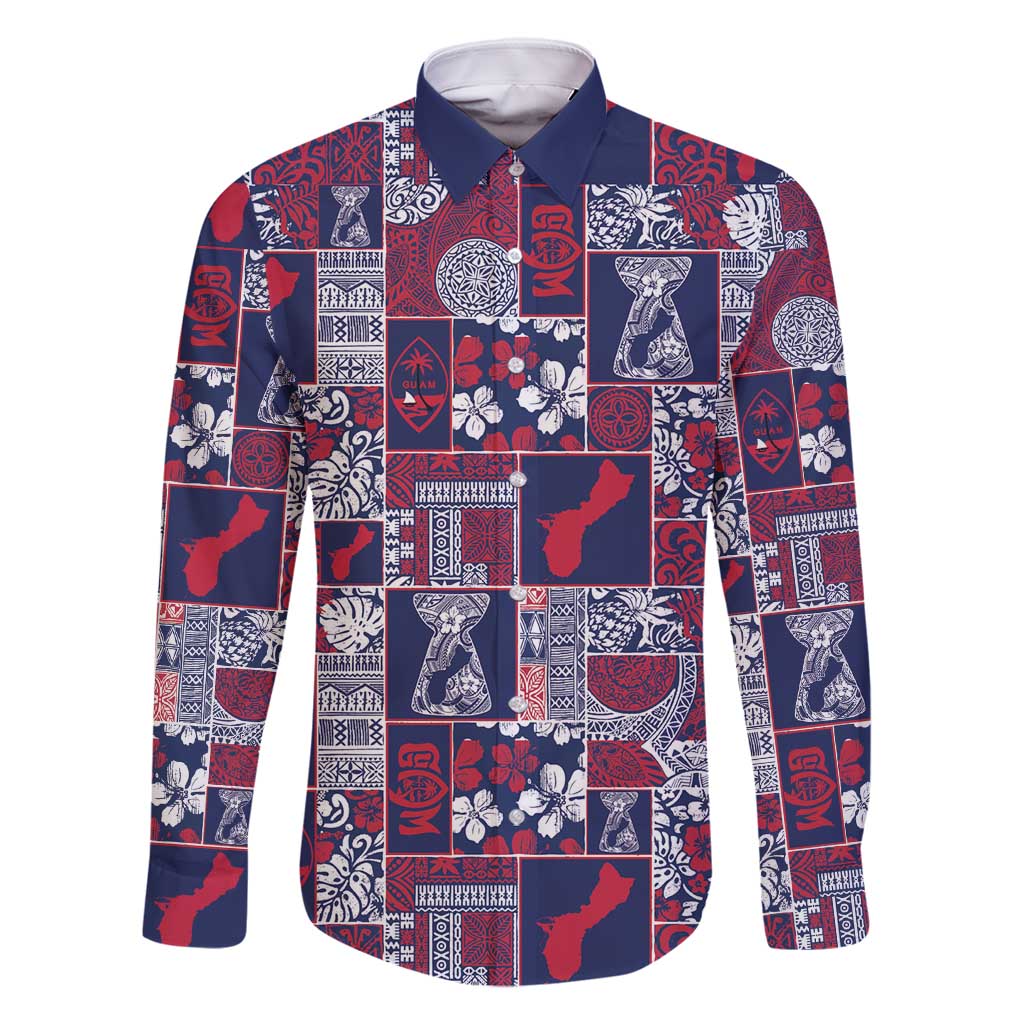 Guam Felis Pasgua Family Matching Long Sleeve Bodycon Dress and Hawaiian Shirt Pacific Patchwork Xmas Vibes - Polynesian Pride