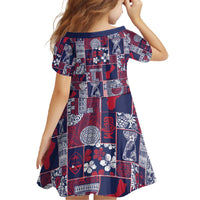 Guam Felis Pasgua Family Matching Off The Shoulder Long Sleeve Dress and Hawaiian Shirt Pacific Patchwork Xmas Vibes - Polynesian Pride