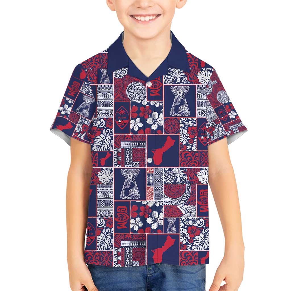 Guam Felis Pasgua Family Matching Off Shoulder Maxi Dress and Hawaiian Shirt Pacific Patchwork Xmas Vibes - Polynesian Pride