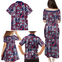 Guam Felis Pasgua Family Matching Puletasi and Hawaiian Shirt Pacific Patchwork Xmas Vibes - Polynesian Pride