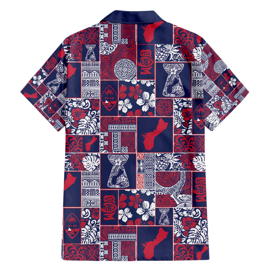 Guam Felis Pasgua Family Matching Short Sleeve Bodycon Dress and Hawaiian Shirt Pacific Patchwork Xmas Vibes - Polynesian Pride