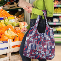Guam Felis Pasgua Grocery Bag Pacific Patchwork Xmas Vibes LT9 - Polynesian Pride