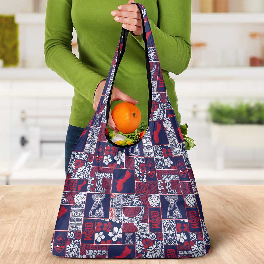 Guam Felis Pasgua Grocery Bag Pacific Patchwork Xmas Vibes LT9 - Polynesian Pride